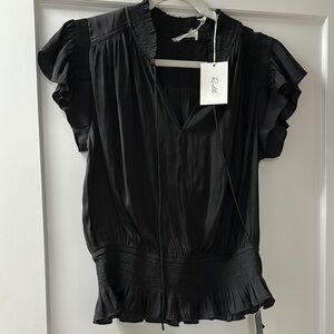 Rielle Black Ruffled Women's Top